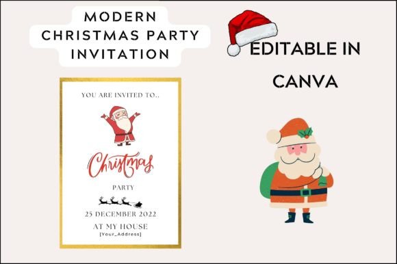 Christmas Party Invite Card Graphics for Seasonal Crafts