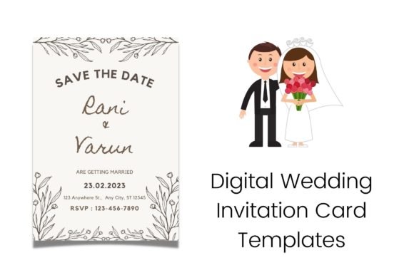 Digital Wedding Invitation Card Template: Premium Graphics for Designers
