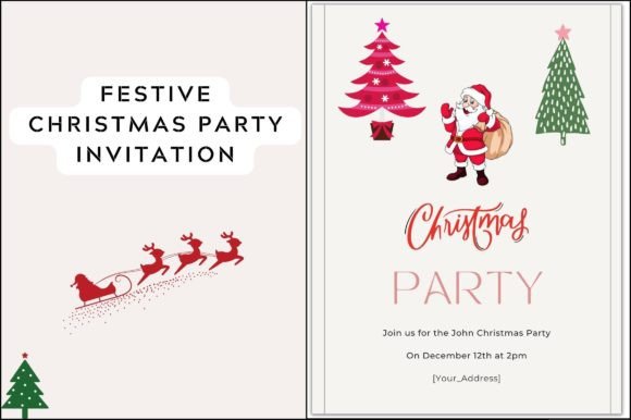 Festive Christmas Party Eve Invitation: Graphics for Seasonal Publishing