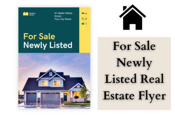 For Sale Newly Listed Real Estate Flyer: A Graphic Design Asset for Print Templates