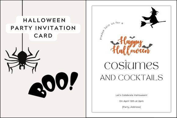 Halloween Invitation Digital Graphics for Crafters