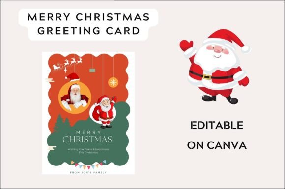 Merry Christmas Greeting Card Template for Graphics and Graphic Templates
