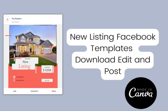 New Listing Facebook Post for Realtors: Premium Graphics & Graphic Templates