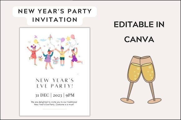 New Year s Party Invitation Card: Graphics for Local Branding