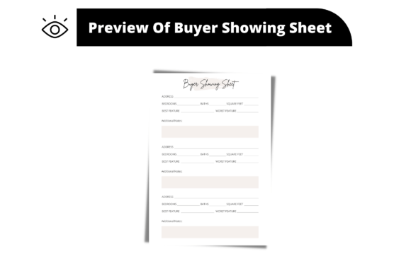 Printable Buyer Showing Sheet Graphics Review