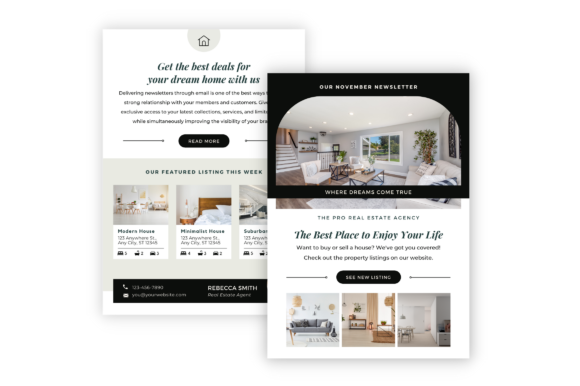 Real Estate Agency Promotion Newsletter: Graphics for Print Templates