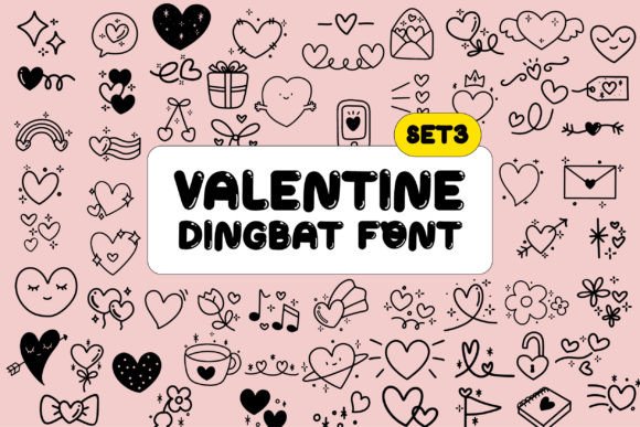 Valentine Doodle 3 Fonts for Etsy and Digital Product Creators